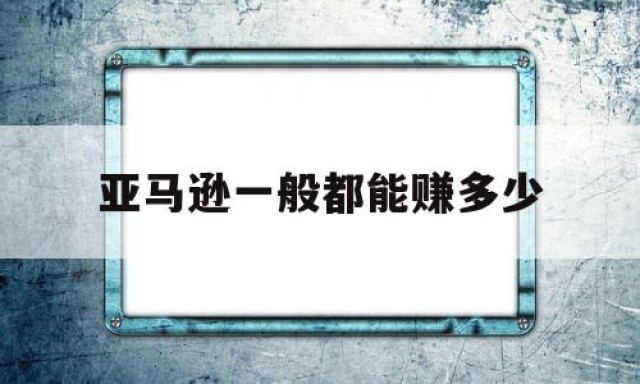 亚马逊一般都能赚多少