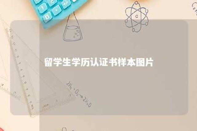 留学生学历认证书样本图片