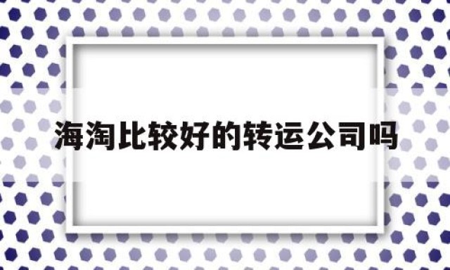 海淘比较好的转运公司吗