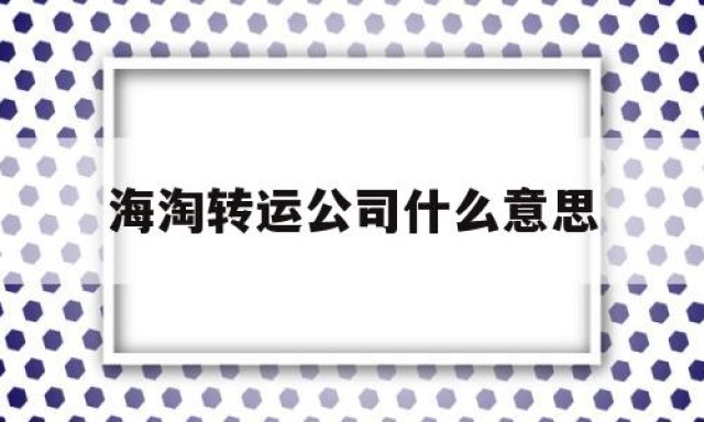 海淘转运公司什么意思